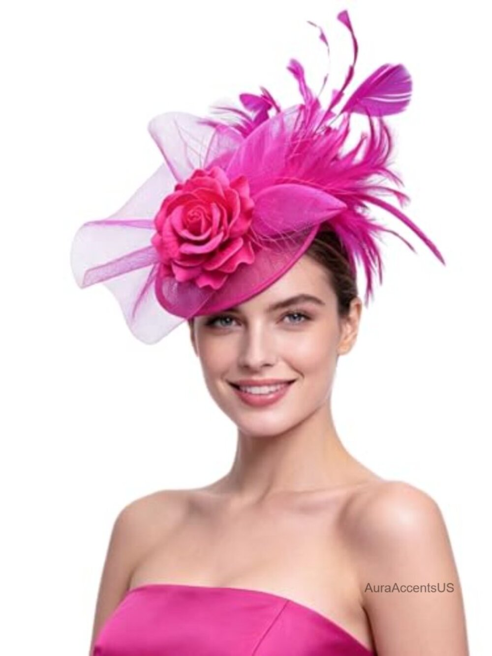 Vintage Feather Fascinator Headband Clip Floral Tea Party Hat